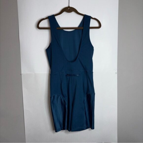 Fabletics Women’s Teal Blue Sleeveless Athletic Romper Small Short Onesis Lounge - Picture 11 of 11